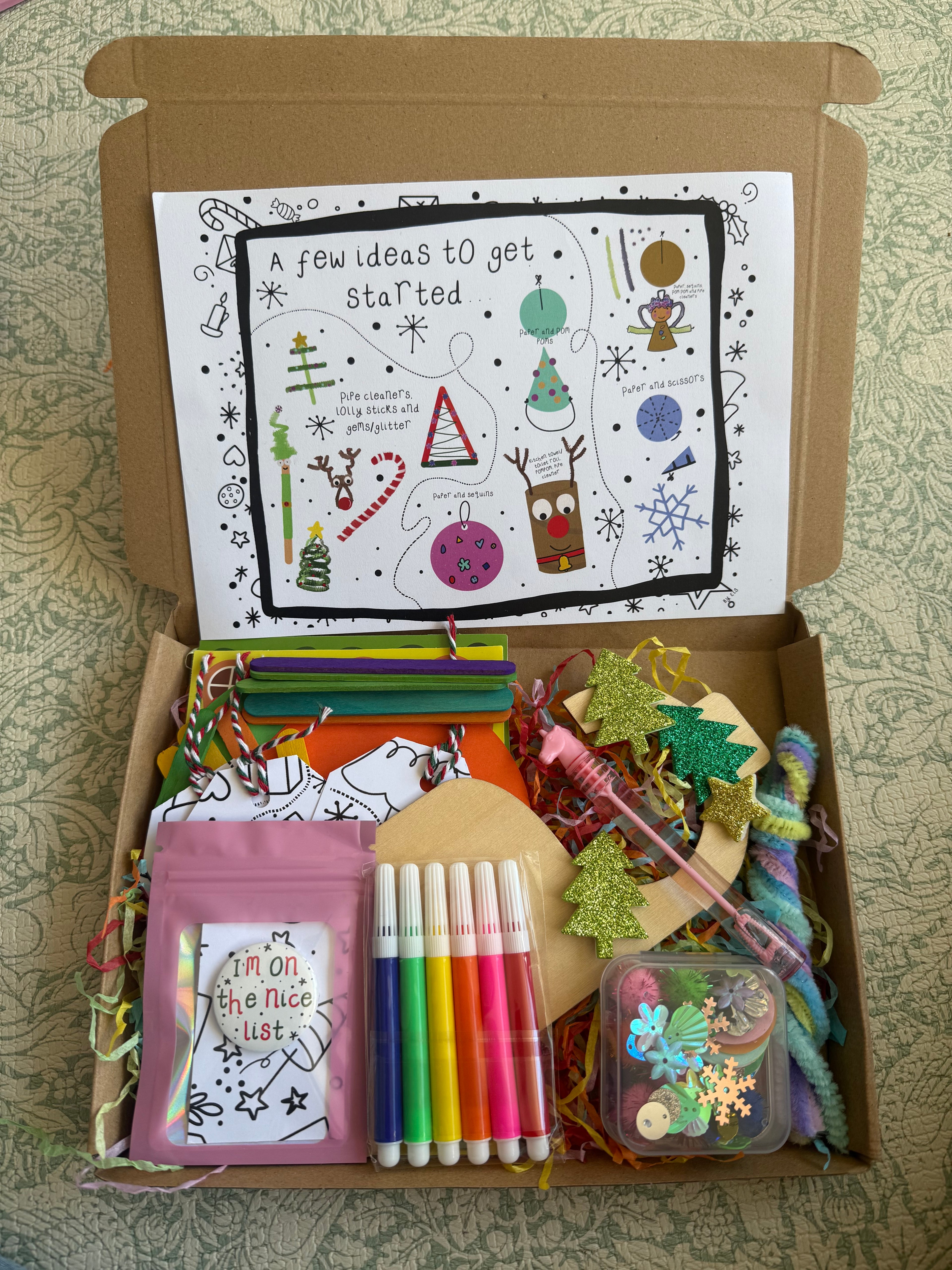 Christmas craft box that will fit through the letter box